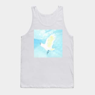 watercolor flying sulphur crested cockatoo Tank Top